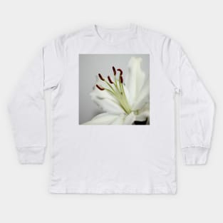 White Lily in Macro Kids Long Sleeve T-Shirt